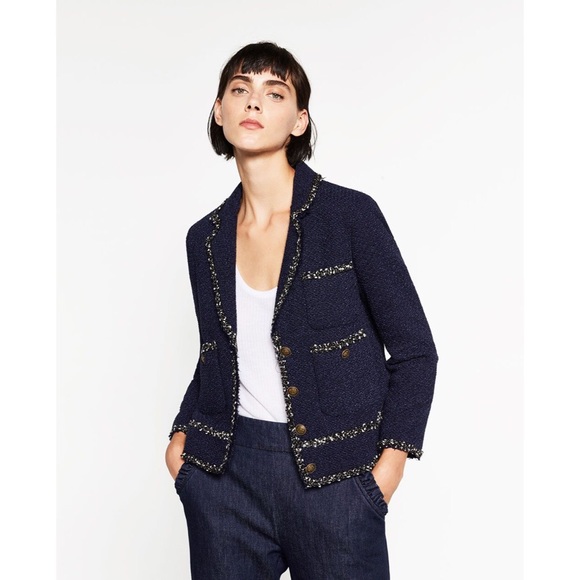 zara embellished blazer